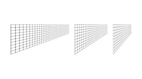 Flat grid surface set. Rectangle vertical plane in different perspective Stock Illustration