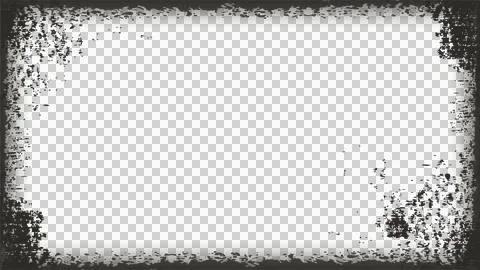 Flat grunge rectangle banner is showing teal center with splatter border on Stock Illustration