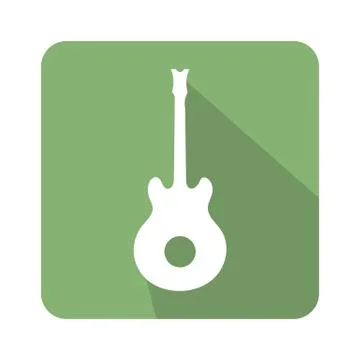 Flat guitar icon vector illustration on color background Stock Illustration