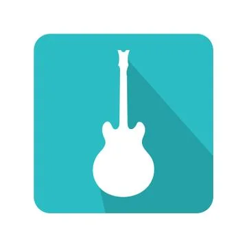 Flat guitar icon vector illustration on color background Stock Illustration