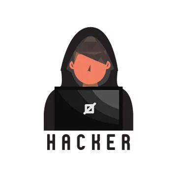 Flat hacker design illustration vector isolated on white background Illustrazione stock