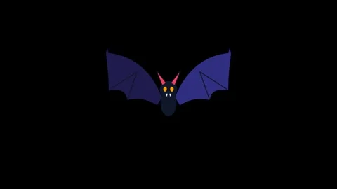 Flat Halloween Flapping Vampire Bat Wing Transparent Vídeos de archivo 347038805