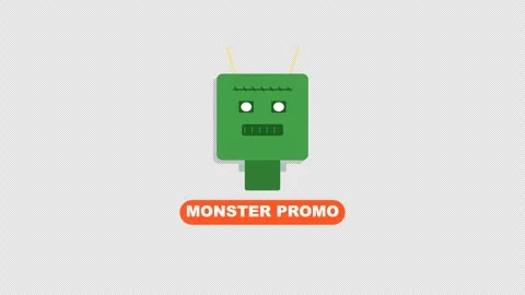 Flat Halloween Frankenstein Head Bouncing Sticker with Lightning Bolts on Stock Footage 346566278