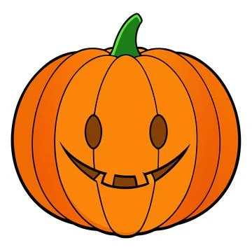 Flat Halloween Pumpkin Vector Icon Stock Illustration