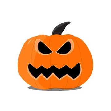 Flat Halloween pumpkin on the white background. Stock Illustration