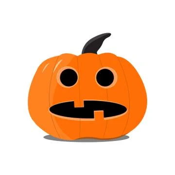 Flat Halloween pumpkin on the white background. Stockillustratie