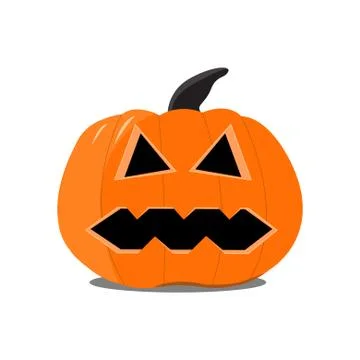 Flat Halloween pumpkin on the white background. Stock Illustration