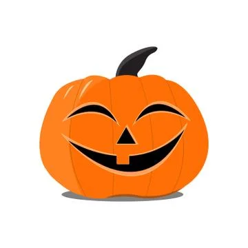 Flat Halloween pumpkin on the white background. Stockillustratie