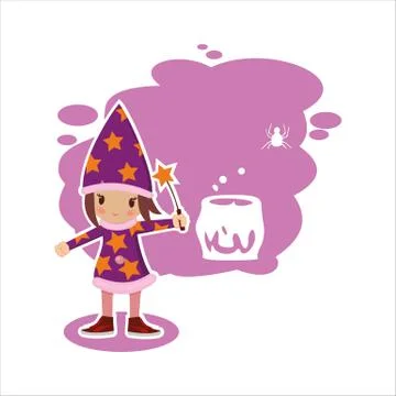 Flat Halloween witch Stock Illustration
