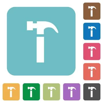Flat hammer icons Stockillustratie