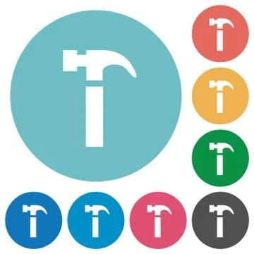 Flat hammer icons イラスト素材