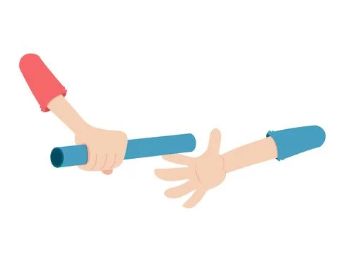 Flat hand are Forwarding the Stick and Hope Stock Illustration