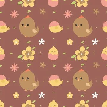 Flat hand drawn easter pattern. イラスト素材