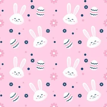 Flat hand drawn easter pattern. Stock Illustration