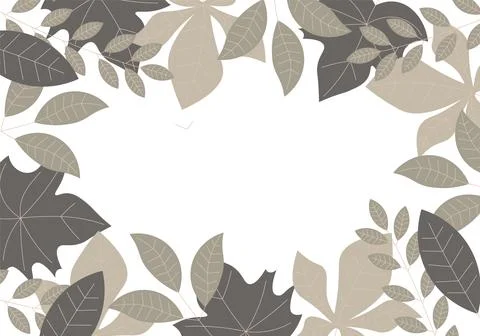 Flat hand drawn leaves background. Stock Illustration