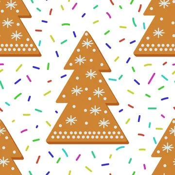 Flat hand drawn seamless Design for Christmas Stock Illustration