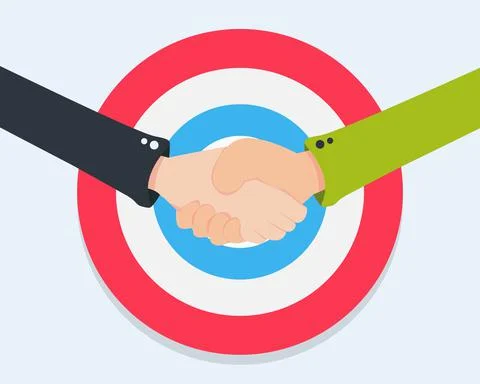 Flat hand holding hands, agreeing to make a contract for the partnership for  Stock Illustration