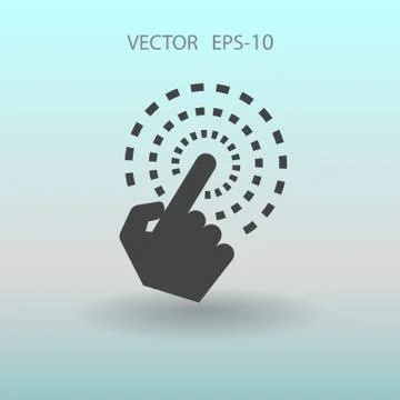 Flat Hand Touch icon, vector illustration Stock Illustration