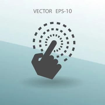 Flat Hand Touch icon, vector illustration Stock Illustration