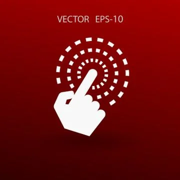 Flat Hand Touch icon, vector illustration Stock Illustration