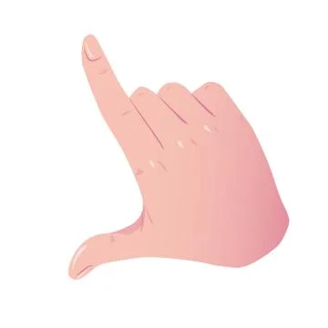 Flat hand touching screen gesture. Pointing Hand like Push Button sign. Flat Stock Illustration