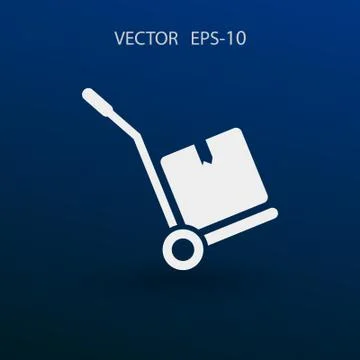 Flat Hand truck icon, vector illustration Ilustração Stock