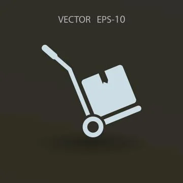 Flat Hand truck icon, vector illustration Stock Illustration