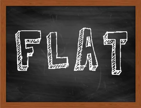 FLAT  hand writing text on black chalkboard Stock Illustration