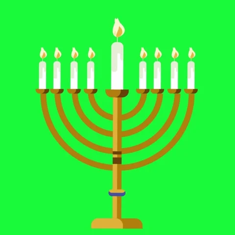 Flat hanukkah background green screen video Stock Footage 301873240