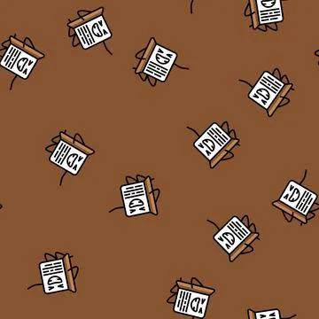 Flat happy book character vector seamless pattern Stock Illustration