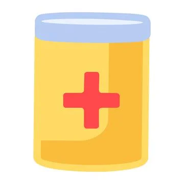 Flat Hazardous Waste First Aid Kit Icon Illustrazione stock