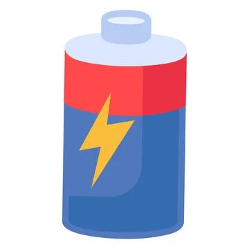 Flat Hazardous Waste Lithium Ion Battery Icon Stock Illustration