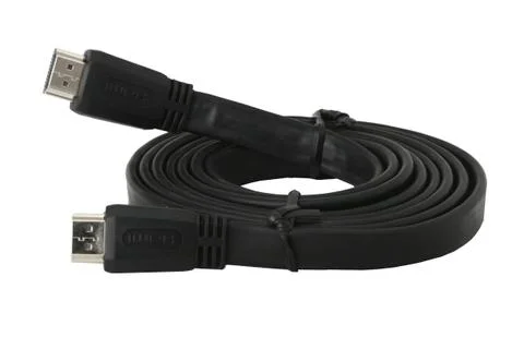 Flat HDMI Coil Silver Stock Photos