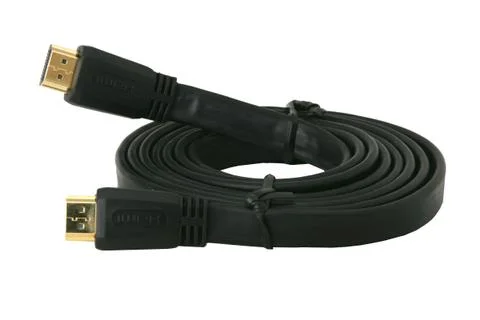 Flat HDMI Lead Coiled Foto stock