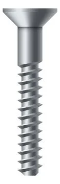 Flat head metal bolt. Helical ridge silver fastener Stock Illustration