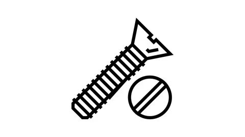 Flat head screw line icon animation Vídeo Stock 165283951