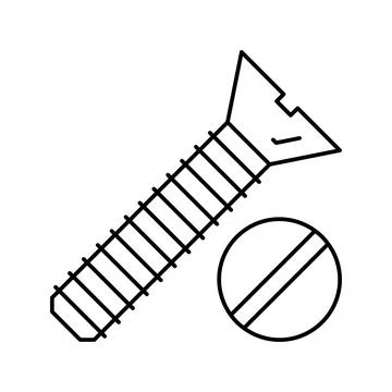 Flat head screw line icon vector illustration Stock Illustration