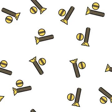 Flat head screw vector seamless pattern Stock Illustration