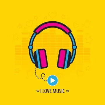Flat headphones Stock Illustration
