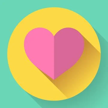 Flat heart icon. Stock Illustration