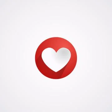 Flat heart icon. Stock Illustration