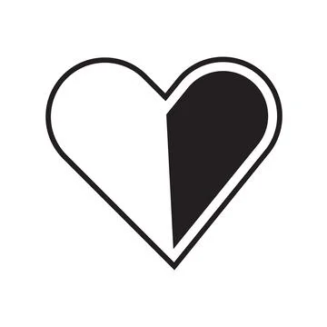 Flat heart icon symbol vector Illustration. Stock Illustration