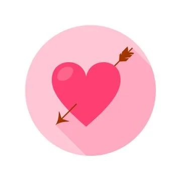 Flat heart icon. Vector illustration. Stock Illustration