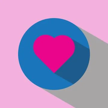 Flat heart icon vector universal sign .. Stock Illustration