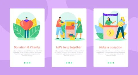 Flat help and support mobile banner design, vector illustration. Social graphic Stock Illustration