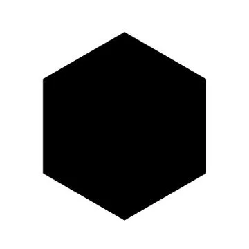 Flat hexagon mockup of blank black. Icon abstract symbol. Template vector Stock Illustration