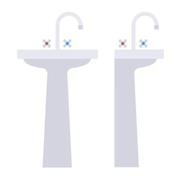Flat high sink in profile and full face Stock Illustration
