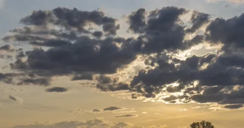 Flat hill meadow timelapse at the summer sunset time. Wild nature and rural Stock Footage 152585015