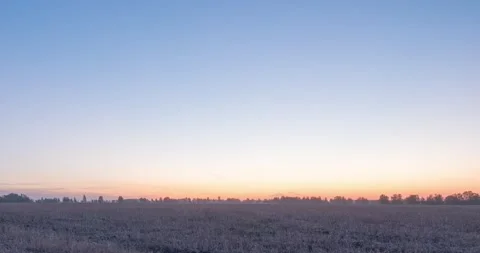 Flat hill meadow timelapse at the summer sunrise time. Wild nature and rural Stock Footage 311526059