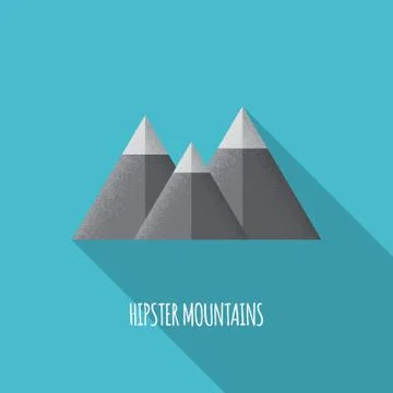 Flat Hipster Mountains Icon Stock Illustration